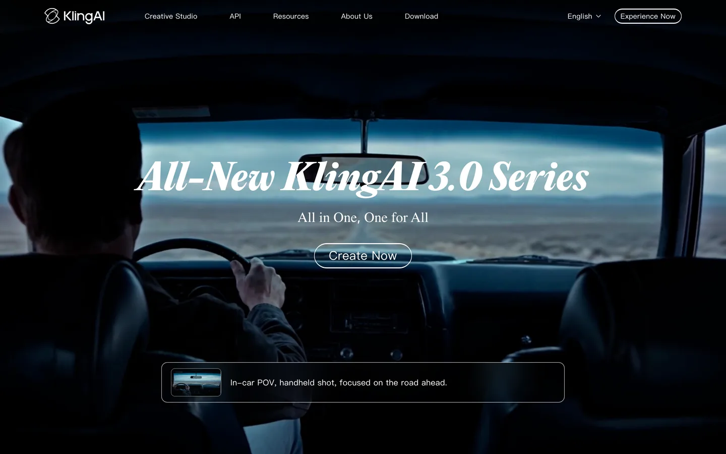 Kling AI homepage as of August 2026