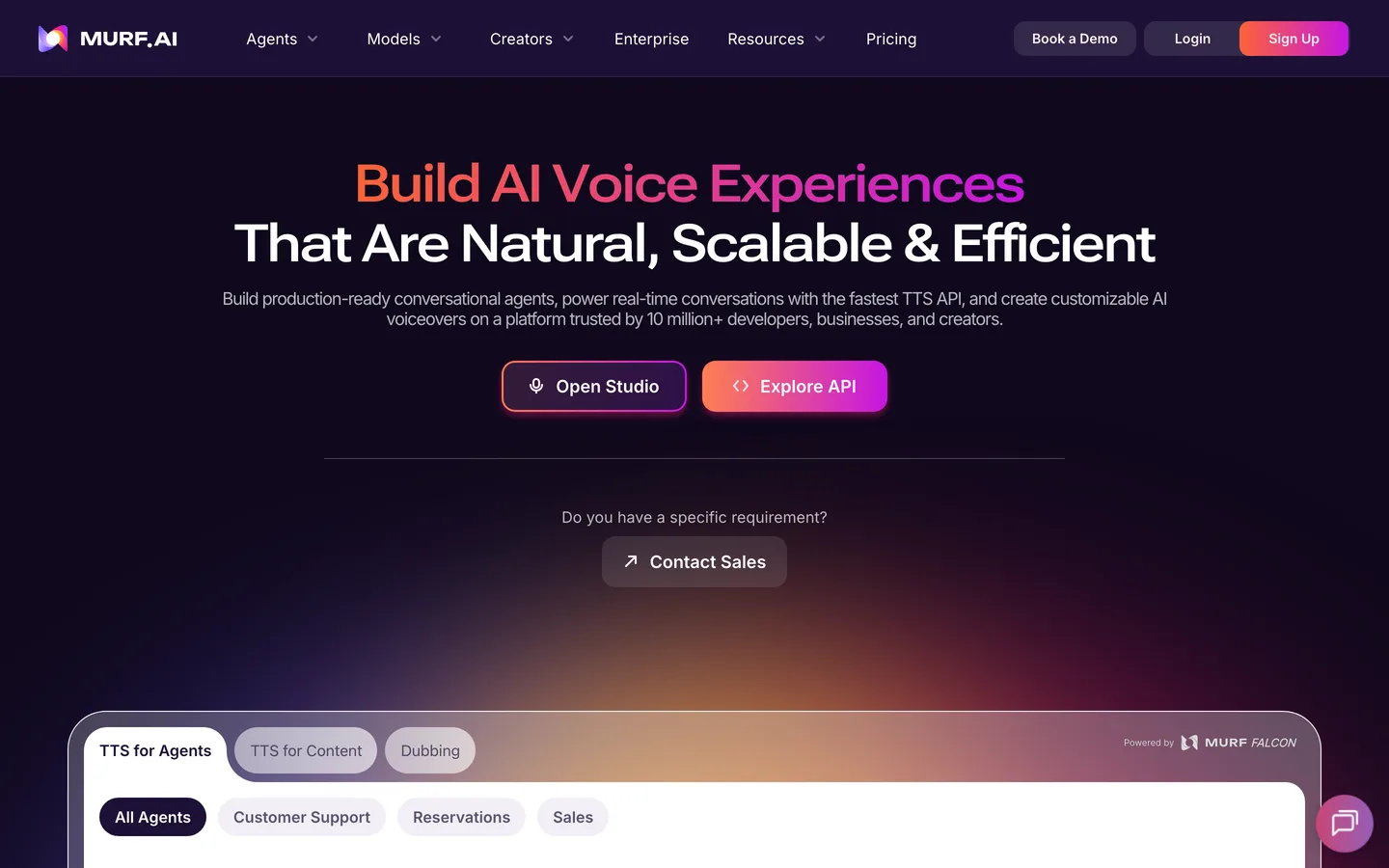 Murf AI homepage as of August 2026